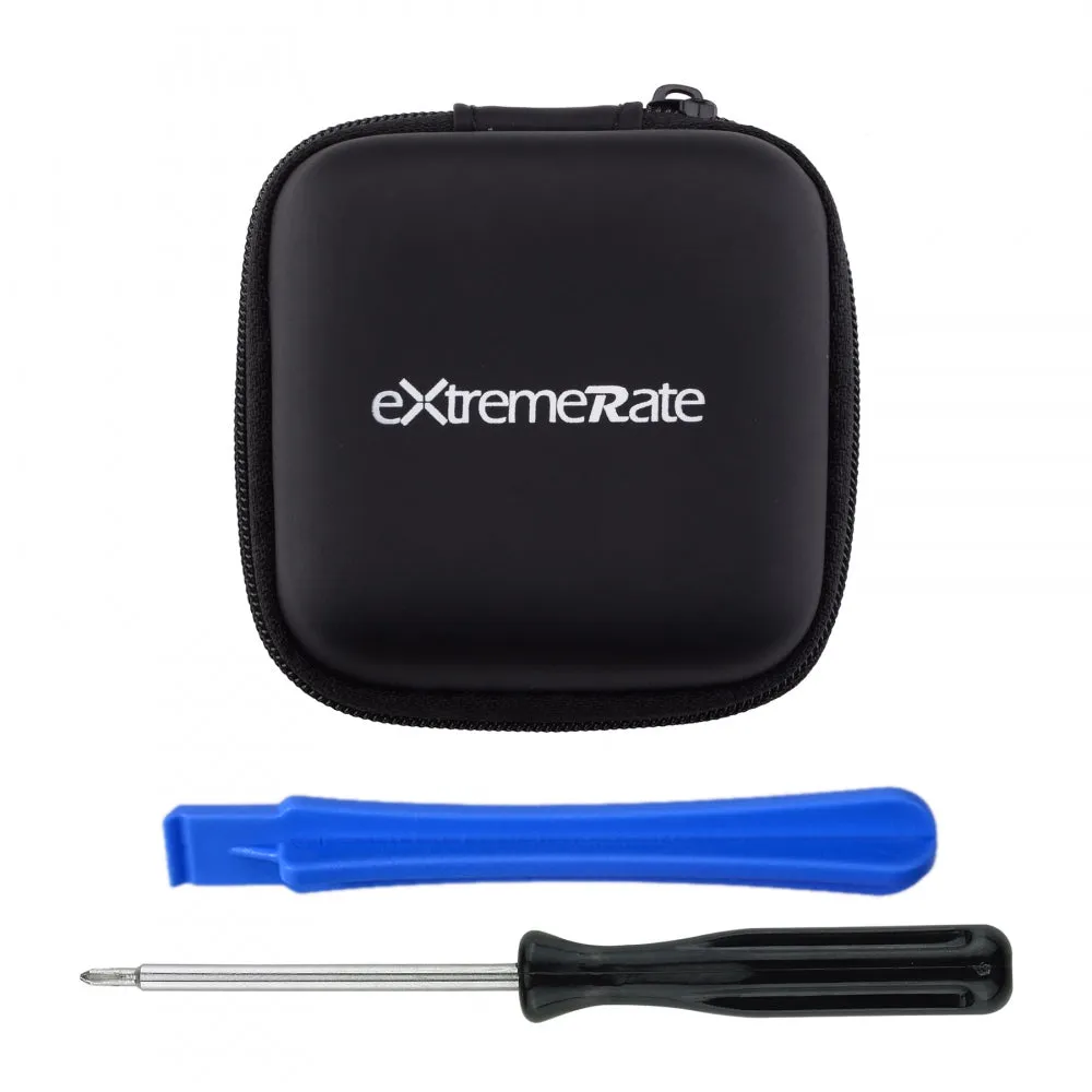 eXtremeRate ThumbsGear Interchangeable Ergonomic Thumbstick for PS4 Slim PS4 Pro PS5 Controller with 3 Height Domed and Concave Grips Adjustable Joystick - Chrome Blue & Black - P4J1107