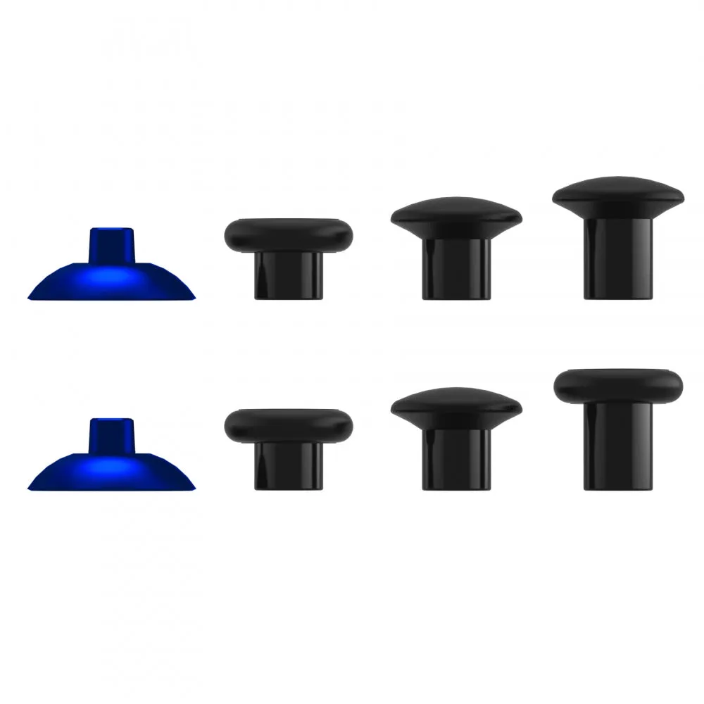 eXtremeRate ThumbsGear Interchangeable Ergonomic Thumbstick for PS4 Slim PS4 Pro PS5 Controller with 3 Height Domed and Concave Grips Adjustable Joystick - Chrome Blue & Black - P4J1107