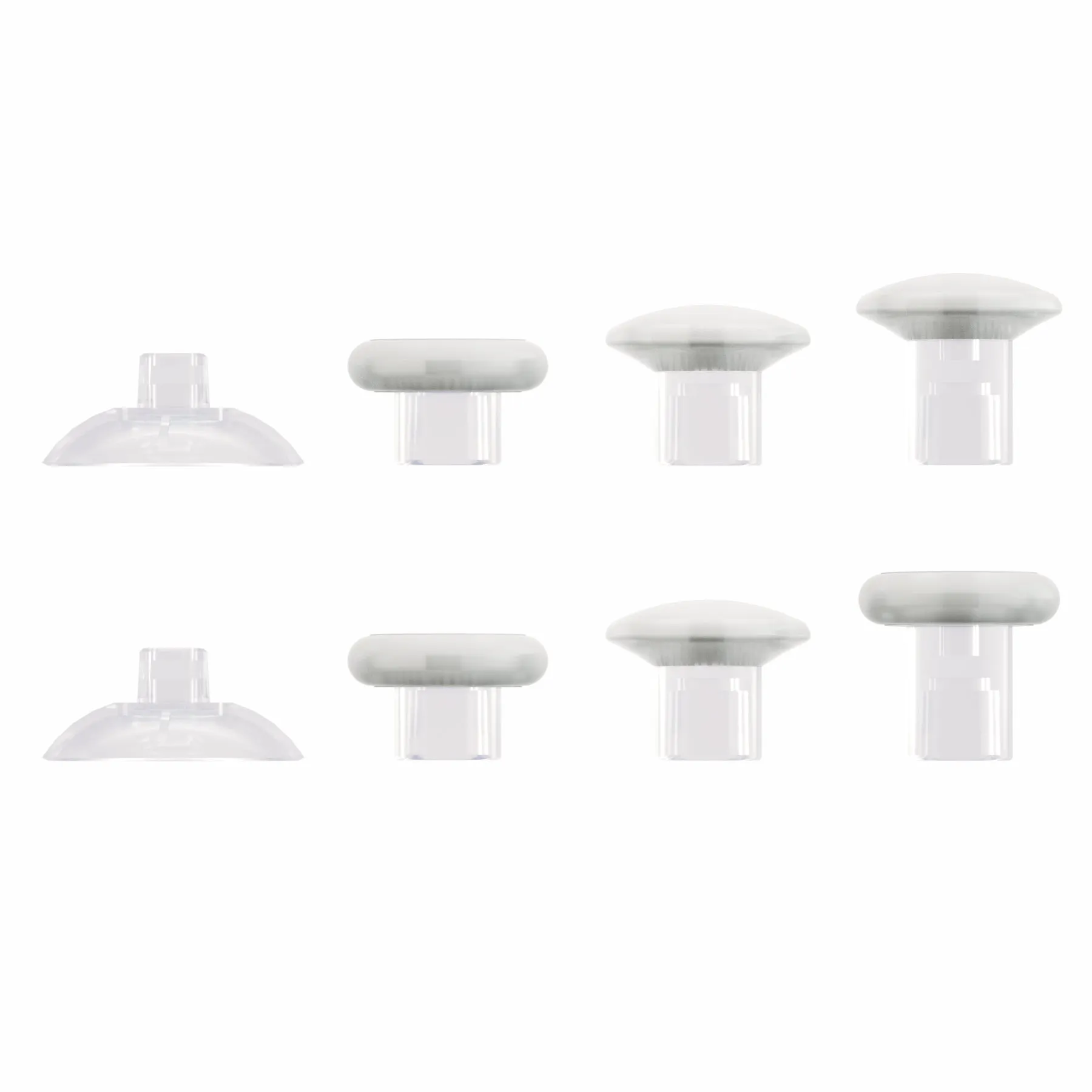 eXtremeRate Transparent ThumbsGear Interchangeable Ergonomic Thumbstick for PS4 Slim PS4 Pro PS5 Controller with 3 Height Domed and Concave Grips Adjustable Joystick - P4J1103