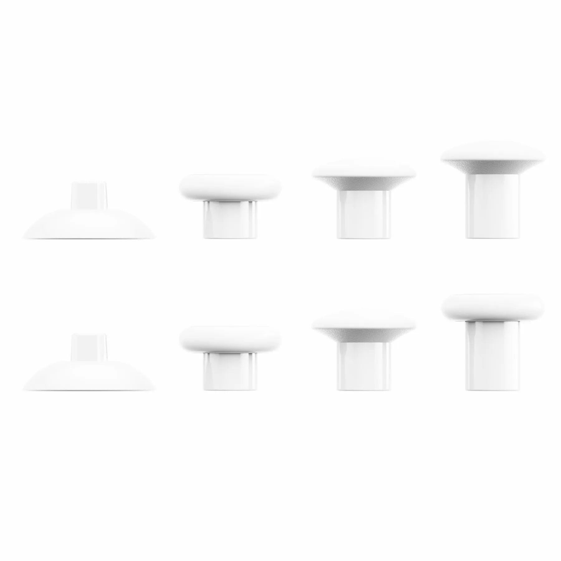 eXtremeRate White ThumbsGear Interchangeable Ergonomic Thumbstick for PS4 Slim PS4 Pro PS5 Controller with 3 Height Domed and Concave Grips Adjustable Joystick - P4J1102