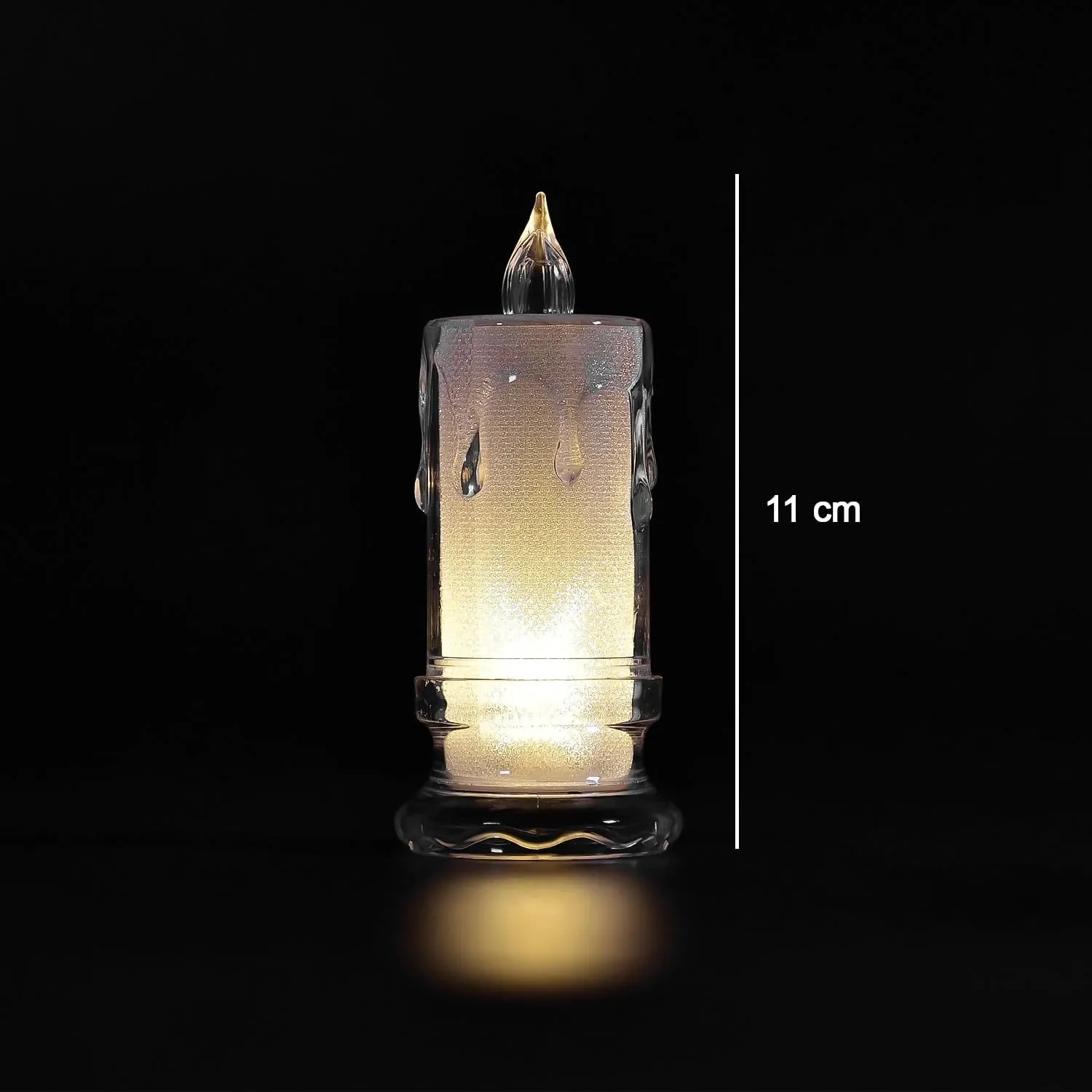 Flameless Melted Design Plastic Swing Candle(Set of 12Pcs)