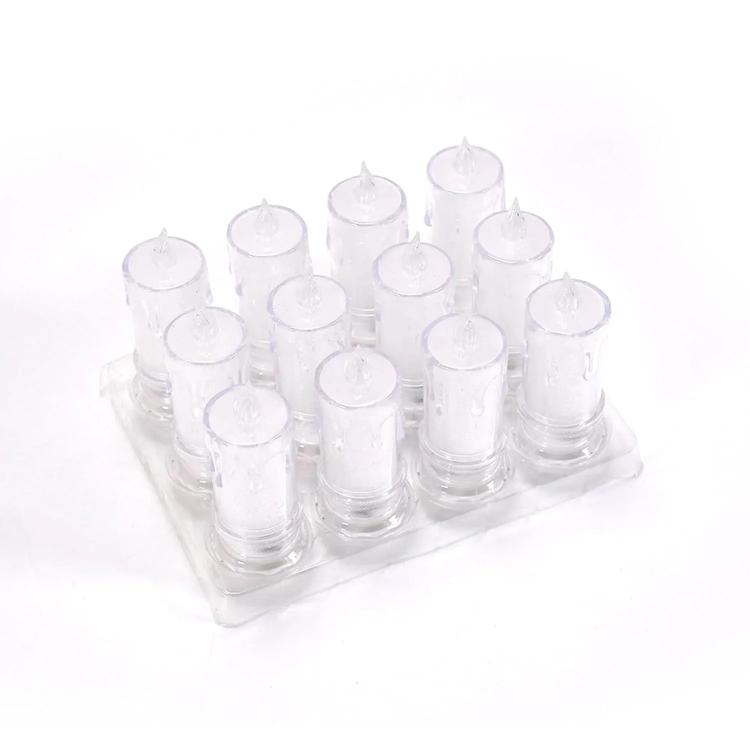 Flameless Melted Design Plastic Swing Candle(Set of 12Pcs)