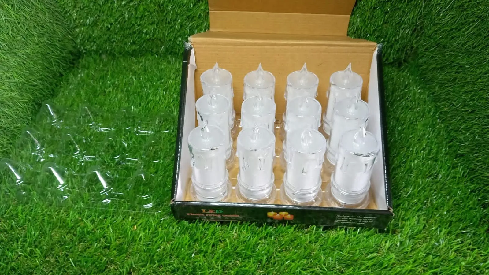 Flameless Melted Design Plastic Swing Candle(Set of 12Pcs)