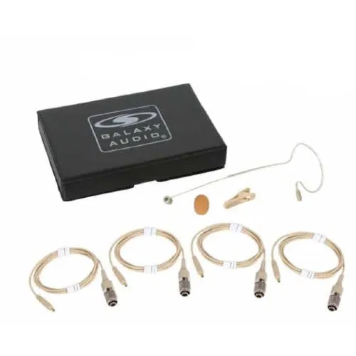 Galaxy Audio ESM8-UBG-4ATCH Beige Single Ear Uni-Directional Earset Microphone with 4 Cables for Audio-Technica Gen 2 Models