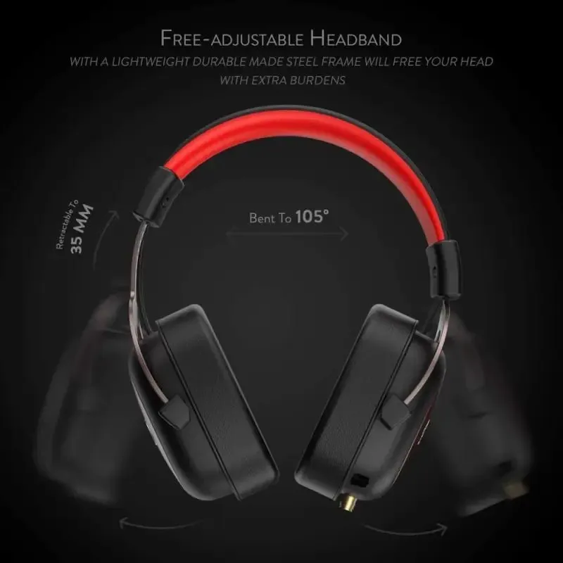 Gaming Headset Eats Earphones: 50mm Speaker, Memory Foam Padding & 2m Braided Wire
