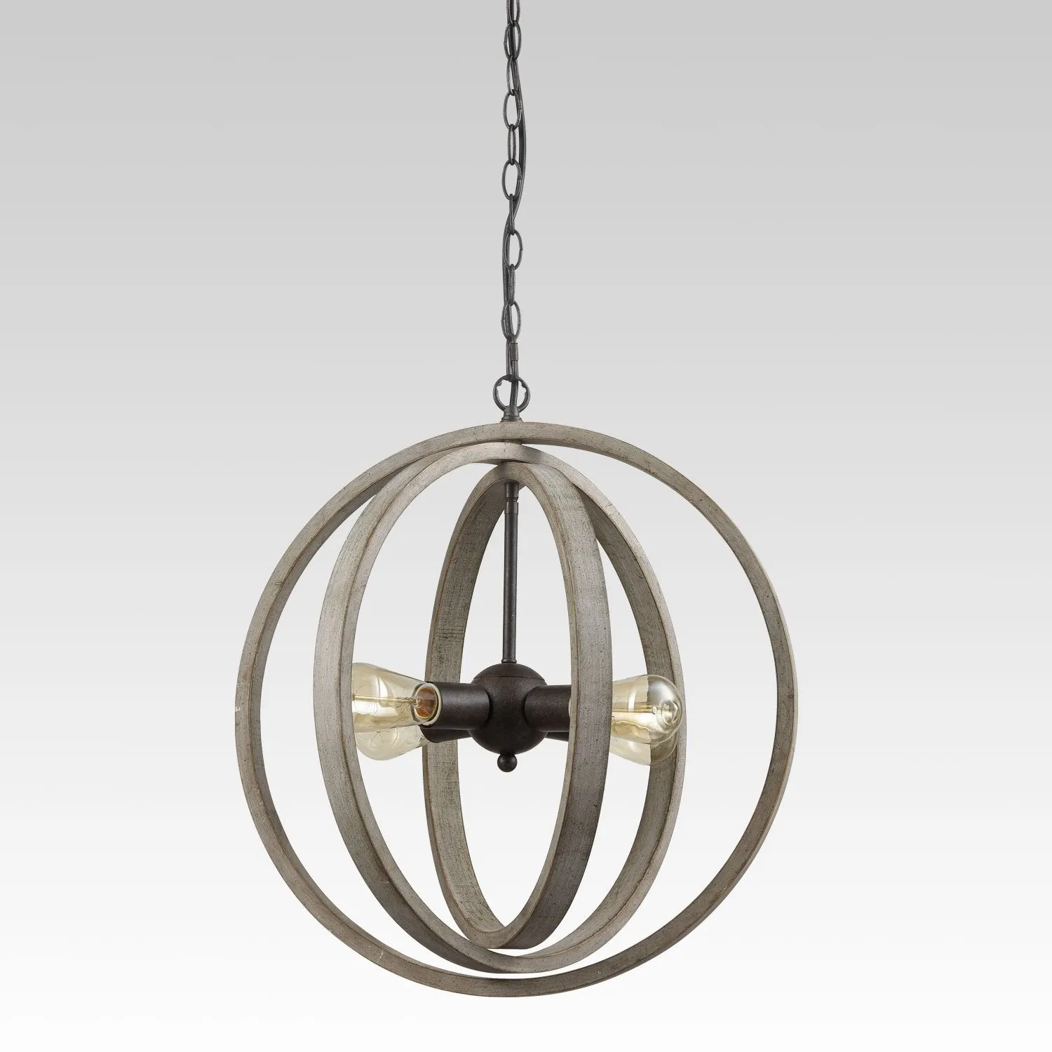 Globe Metal Rustic Wood Dining Room chandeliers with 4 Lights