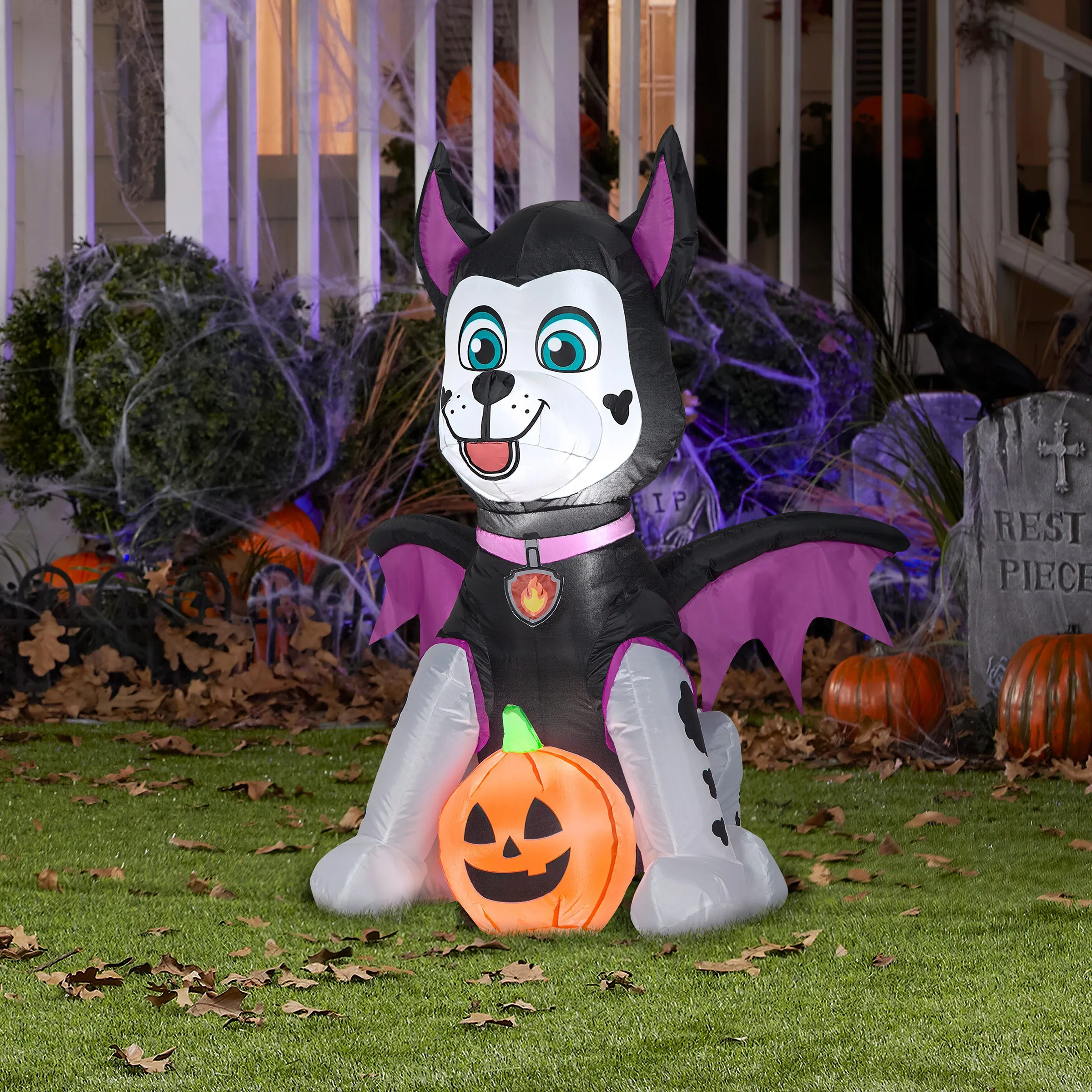 Halloween Inflatable Decoration, Black, Marshall from Paw Patrol, Self Inflating, Plug In, 38 Inches
