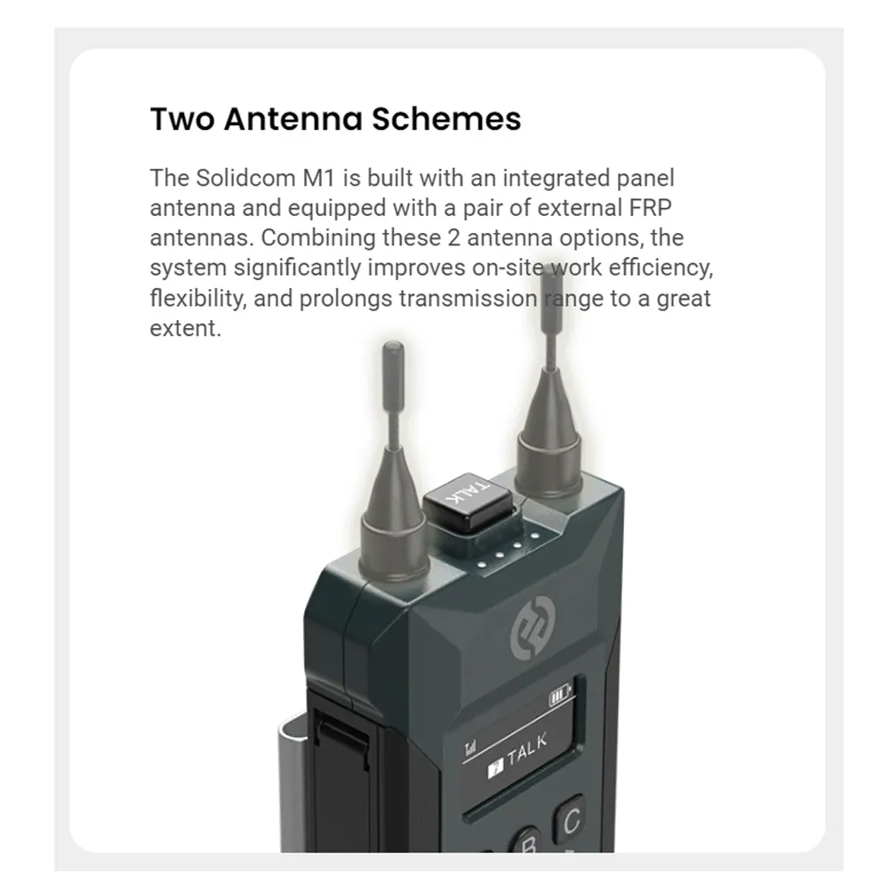Hollyland Solidcom M1 1.9GHz Full Duplex Wireless Intercom Solution with 8 Belt packs and LEMO Headsets up to 400m Range, Multi-Device Cascade, Removable Li-ion Batteries and Sidetone Function for Professional Filmmaking