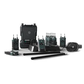 Hollyland Solidcom M1 1.9GHz Full Duplex Wireless Intercom Solution with 8 Belt packs and LEMO Headsets up to 400m Range, Multi-Device Cascade, Removable Li-ion Batteries and Sidetone Function for Professional Filmmaking