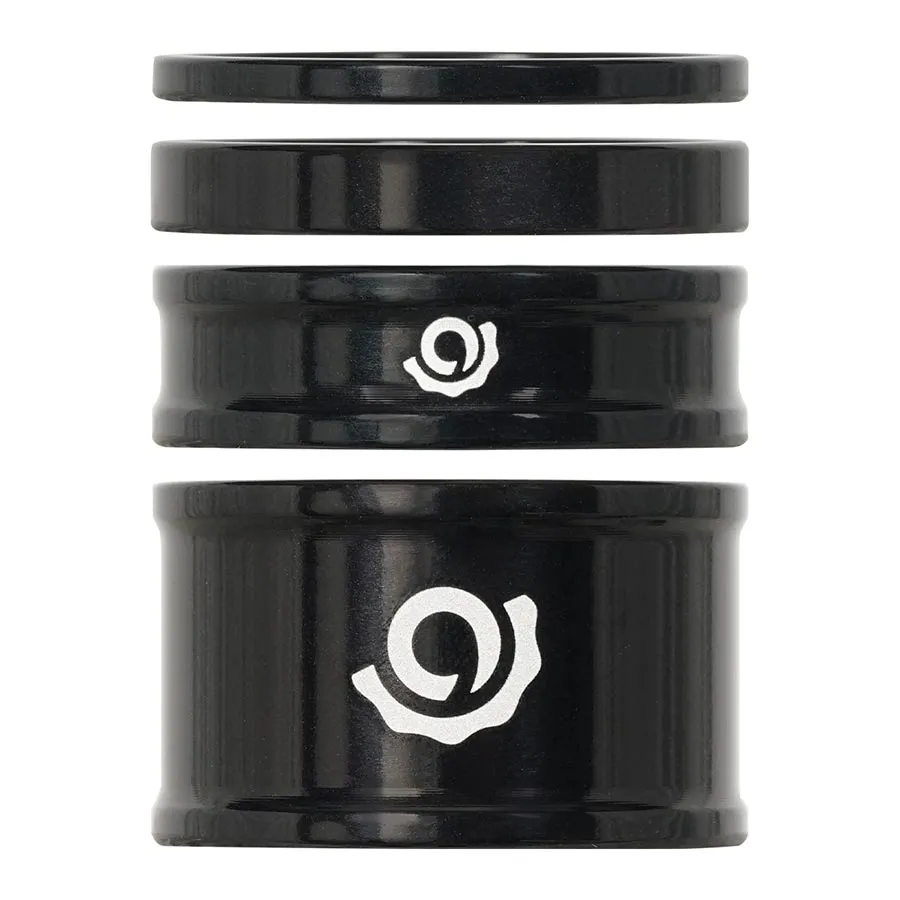 Industry Nine, iRiX, Headset Spacer Kit, 1-1/8'', Height: 2.5mm/5mm/10mm/20mm, Aluminum, Black