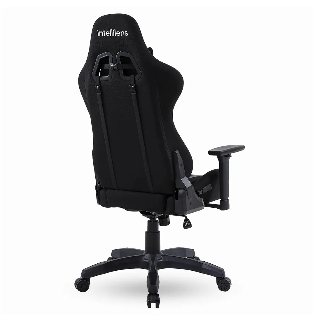 INTERCEPTOR Ergonomic Gaming Chair & Gaming Glass Combo | Premium Fabric, Adjustable Neck & Lumbar Pillow, 3D Adjustable Armrests