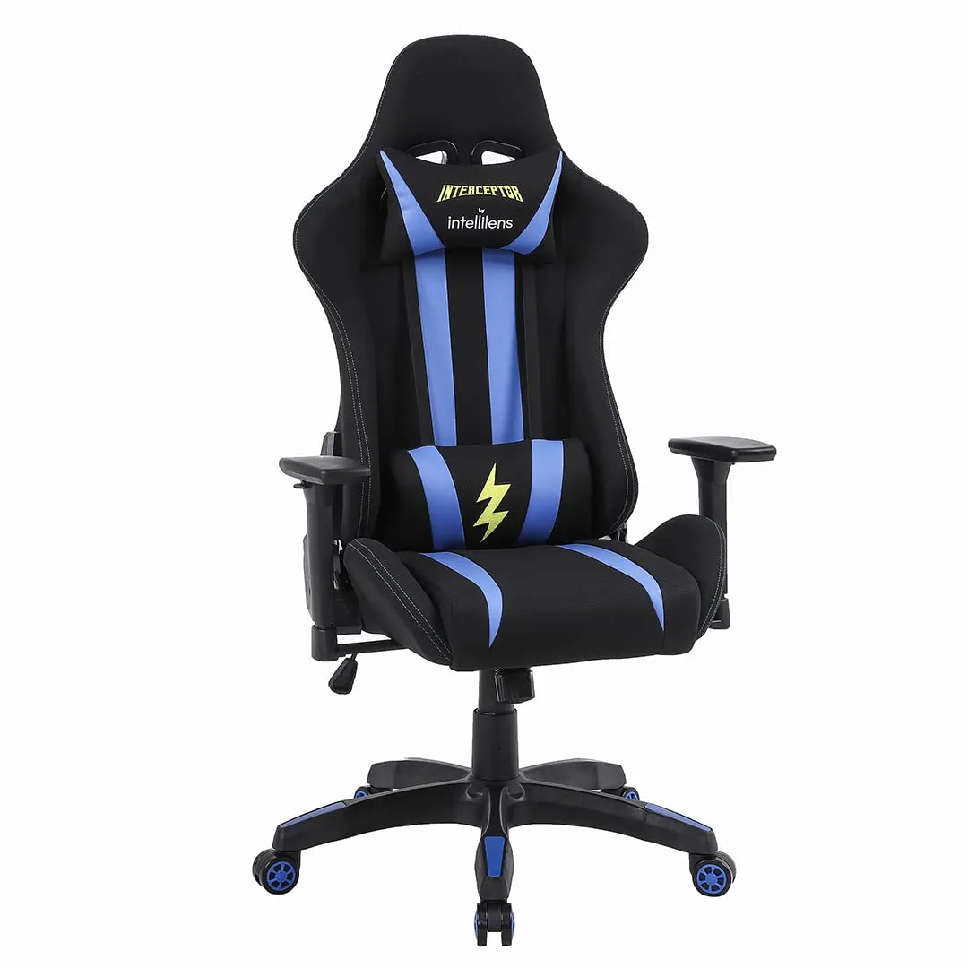 INTERCEPTOR Ergonomic Gaming Chair, Gaming Mat & Gaming GlassesCombo | Premium Fabric, Adjustable Neck & Lumbar Pillow, 3D Adjustable Armrests