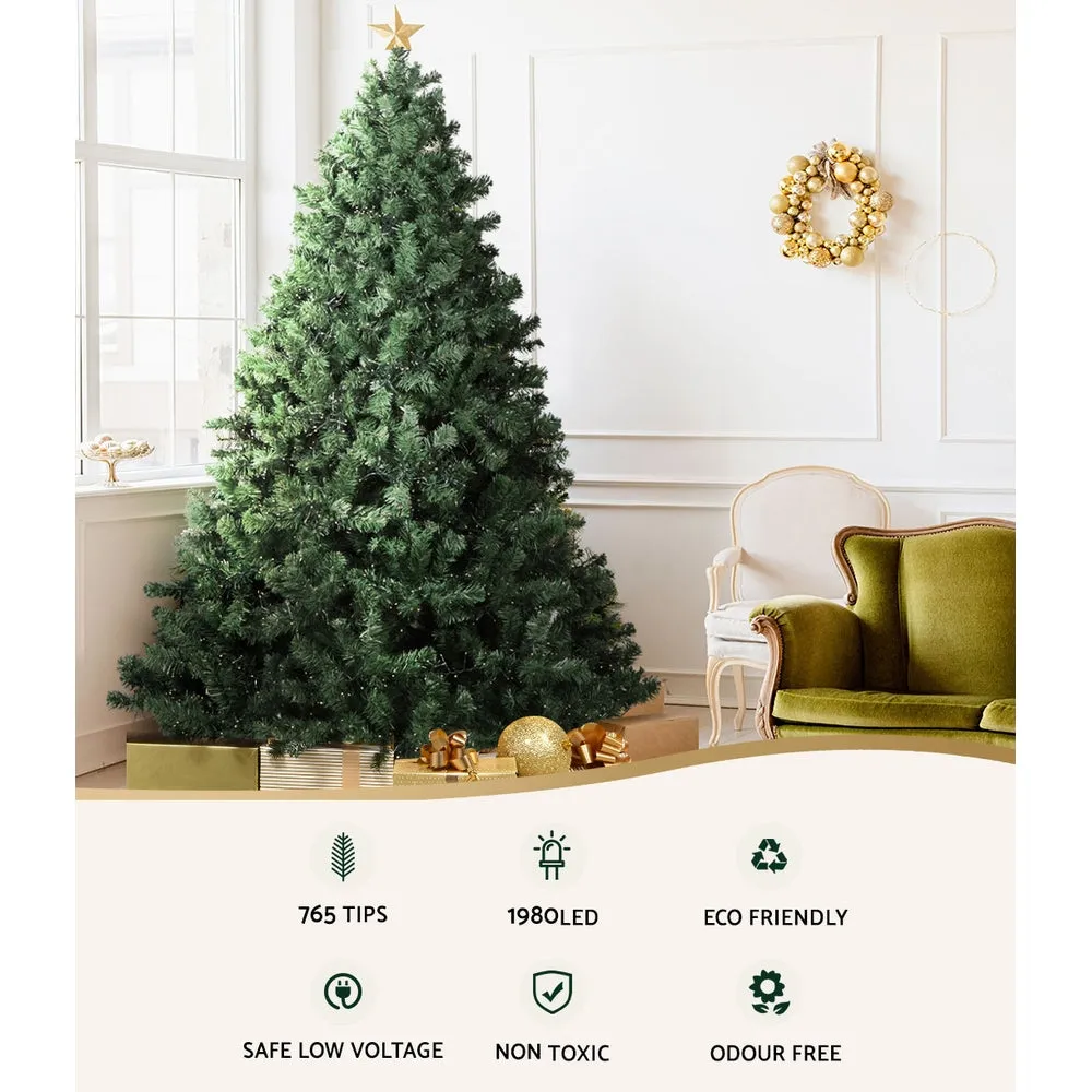 Jingle Jollys Christmas Tree 1.8M Xmas Tree with 1980 LED Lights Warm White