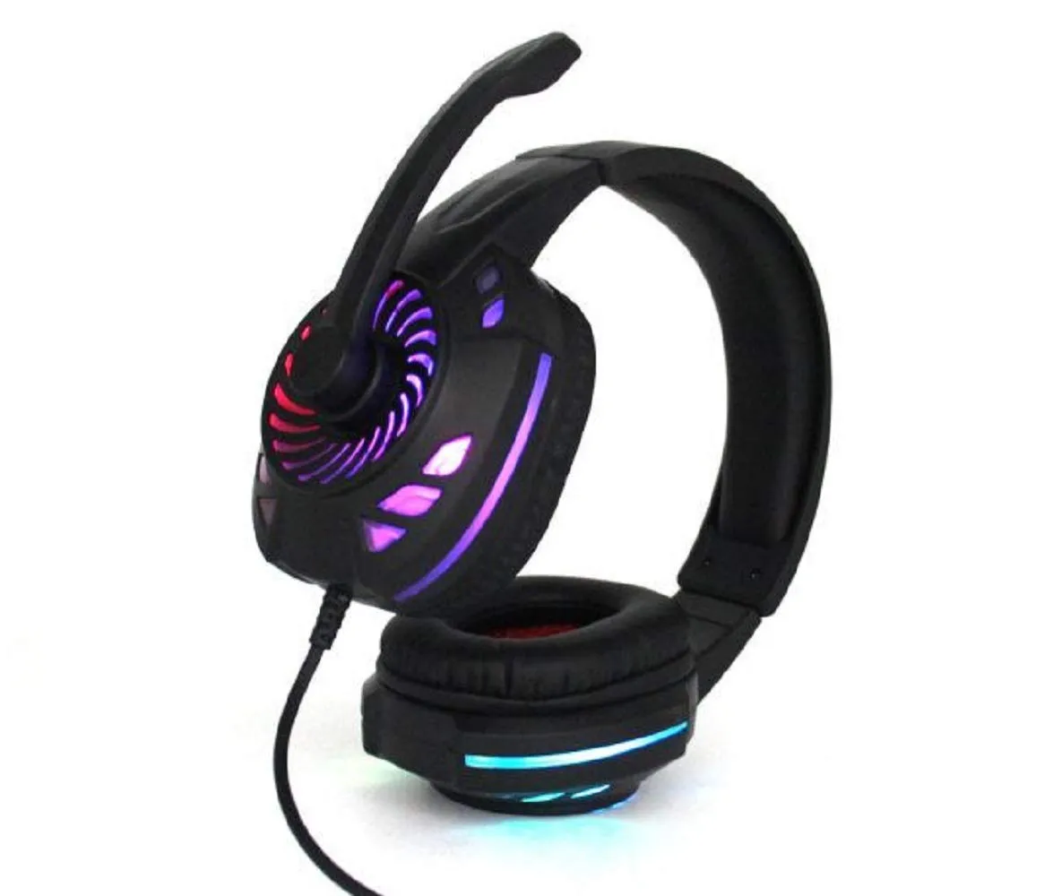 Komc Ακουστικά Κεφαλής Gaming Headset RGB KM666 7.1 με βύσμα USB  - Μαύρο
