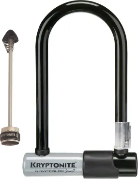 Kryptonite KryptoLok Series 2 U-Lock - 3.25 x 7", Keyed, Black, Includes WheelBoltz and bracket