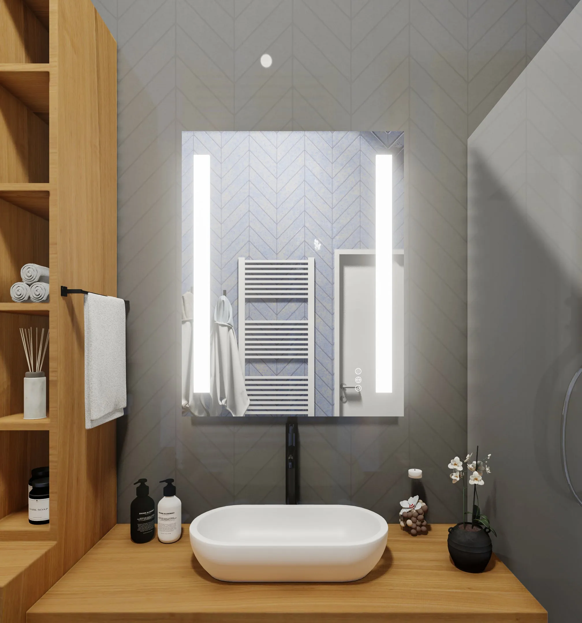 LED Mirror (Front-Lighted Bars) 36" x 48" (or 48" x 36")