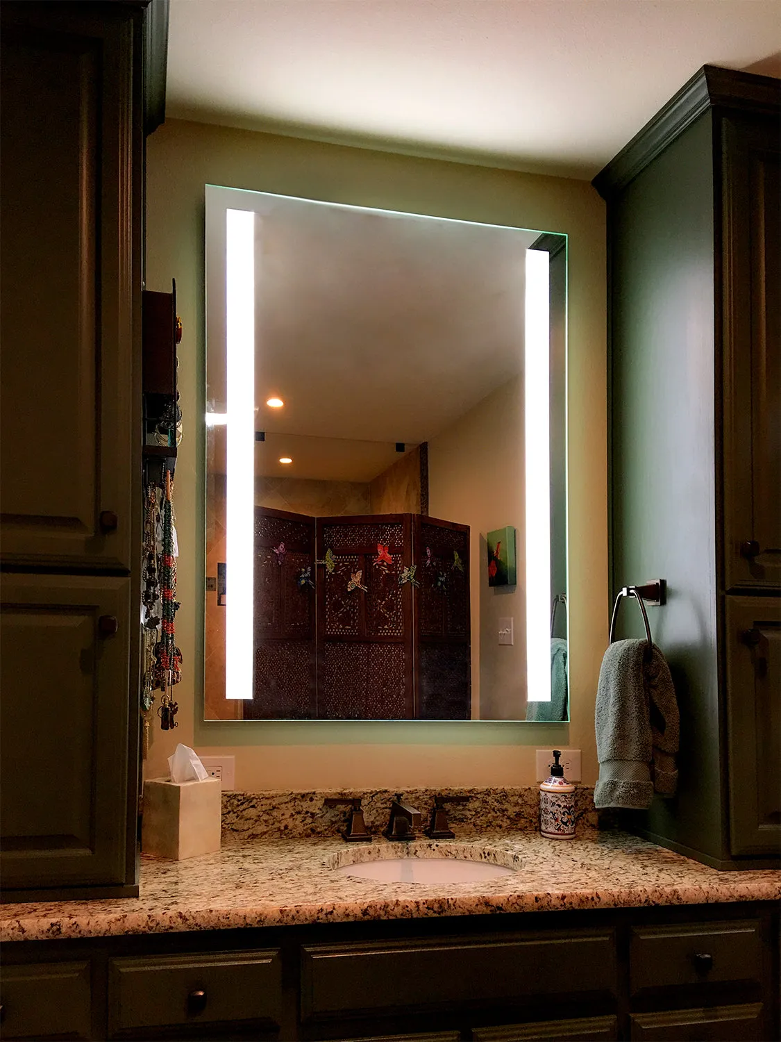 LED Mirror (Front-Lighted Bars) 36" x 48" (or 48" x 36")