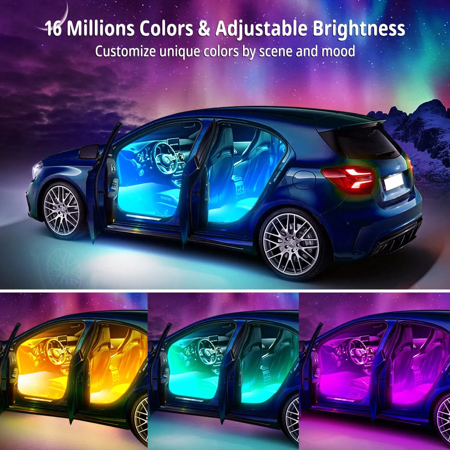 LED Strip Light Car Interior Ambient Lights RGB Multicolor