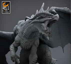 Legendary Red Dragon Ancient Chromatic | Elder Red Dragon for a BBEG | Base can be a castle or a rock | DnD Roleplay games RPG Many sizes