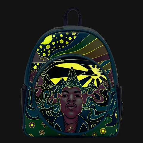 LF Jimi Hendrix Psychedelic Landscape Zip Mini Backpack