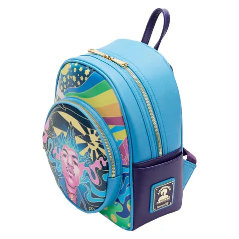 LF Jimi Hendrix Psychedelic Landscape Zip Mini Backpack