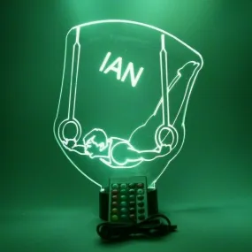Male Gymnast, Sports LED Tabletop Night Light Up Lamp, 16 Color options with Remote