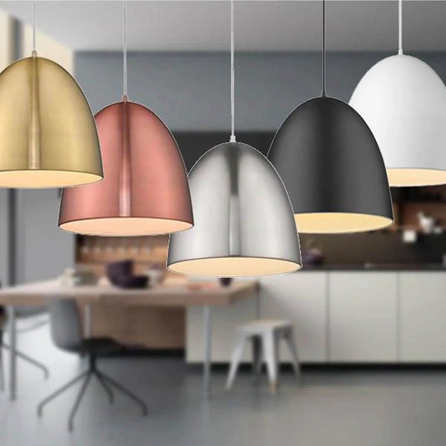 Melody Metal Pendant Light ø300mm in Brass/Copper/Nickel/Black or White