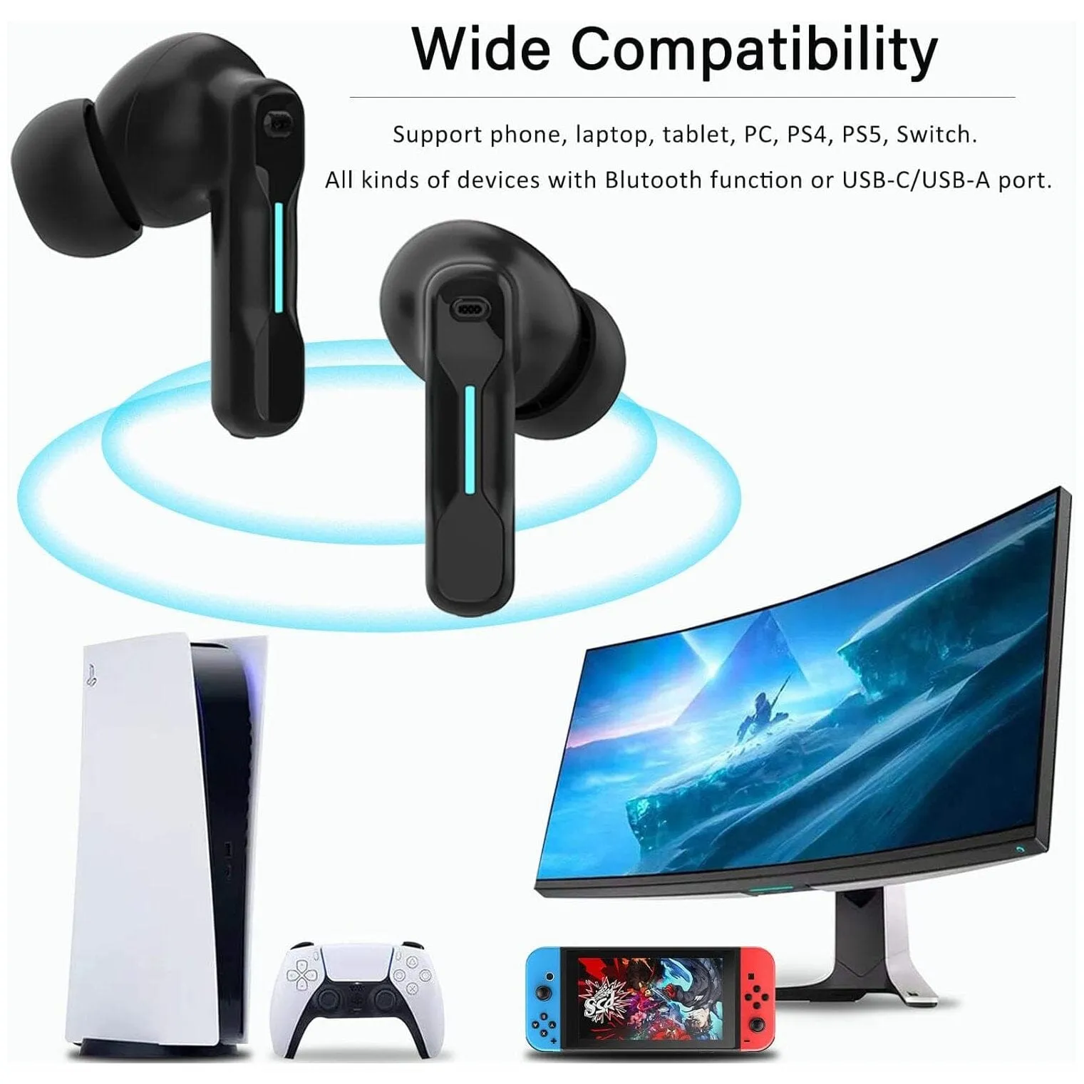 Middle Rabbit SW4 Wireless Gaming Earbuds (Refurbished)