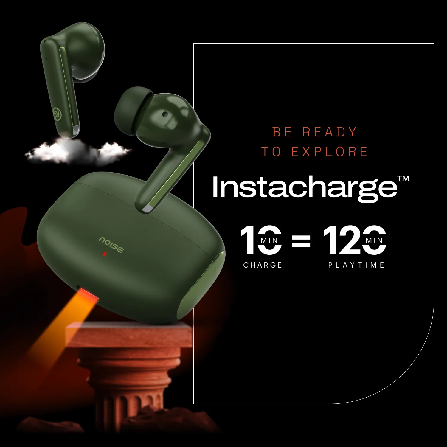Noise Buds Venus Truly Wireless in-Ear Earbuds with ANC (Up to 30dB), 40H Playtime, Quad Mic with ENC, Instacharge (10 min = 120 min), Low Latency(up to 45ms), 10mm Driver