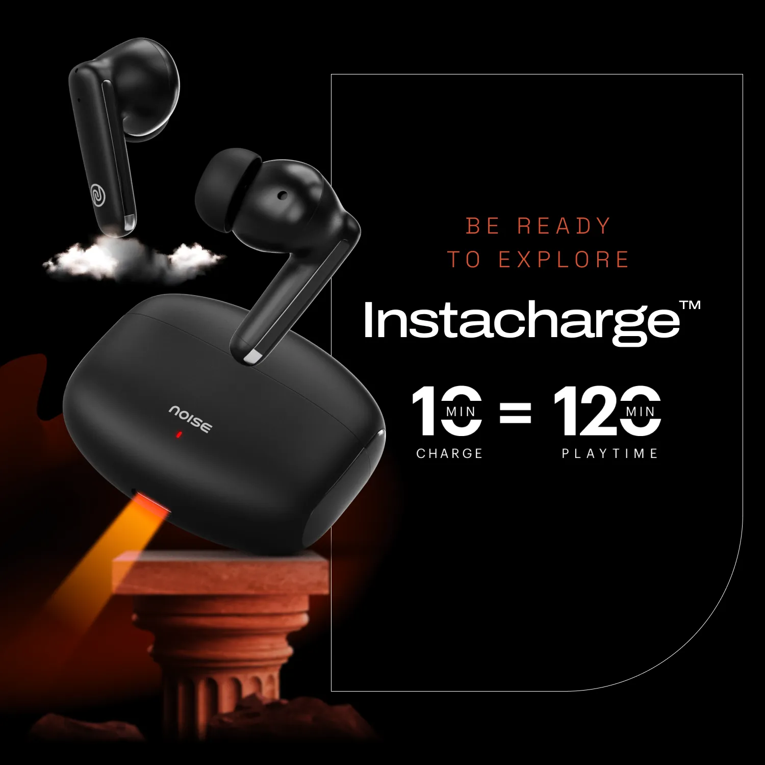 Noise Buds Venus Truly Wireless in-Ear Earbuds with ANC (Up to 30dB), 40H Playtime, Quad Mic with ENC, Instacharge (10 min = 120 min), Low Latency(up to 45ms), 10mm Driver