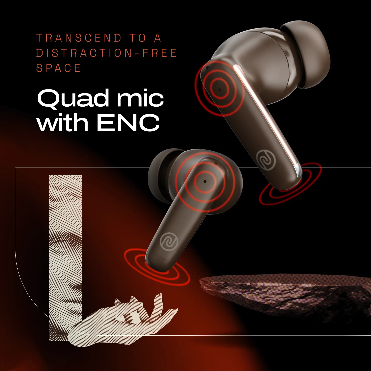 Noise Buds Venus Truly Wireless in-Ear Earbuds with ANC (Up to 30dB), 40H Playtime, Quad Mic with ENC, Instacharge (10 min = 120 min), Low Latency(up to 45ms), 10mm Driver