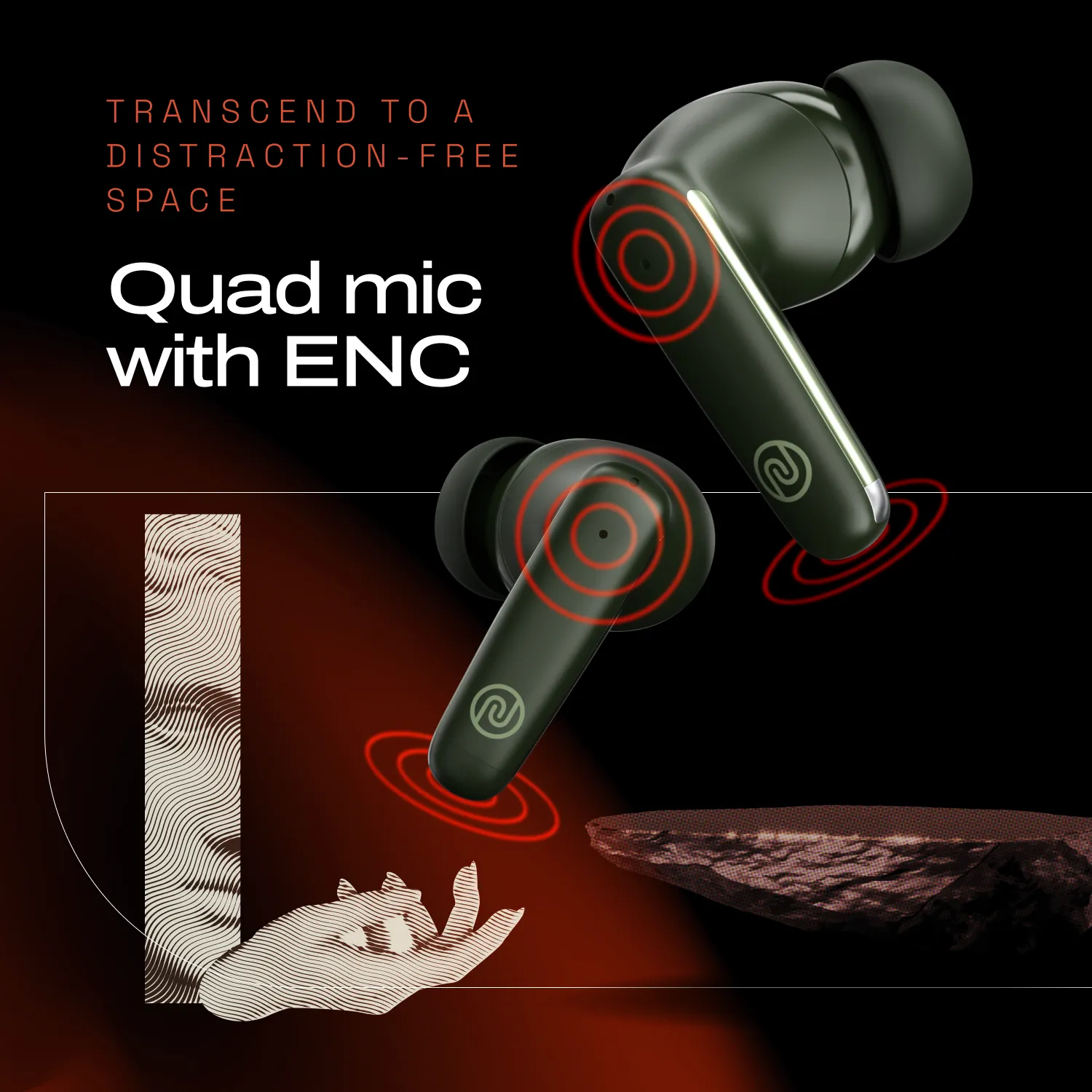 Noise Buds Venus Truly Wireless in-Ear Earbuds with ANC (Up to 30dB), 40H Playtime, Quad Mic with ENC, Instacharge (10 min = 120 min), Low Latency(up to 45ms), 10mm Driver