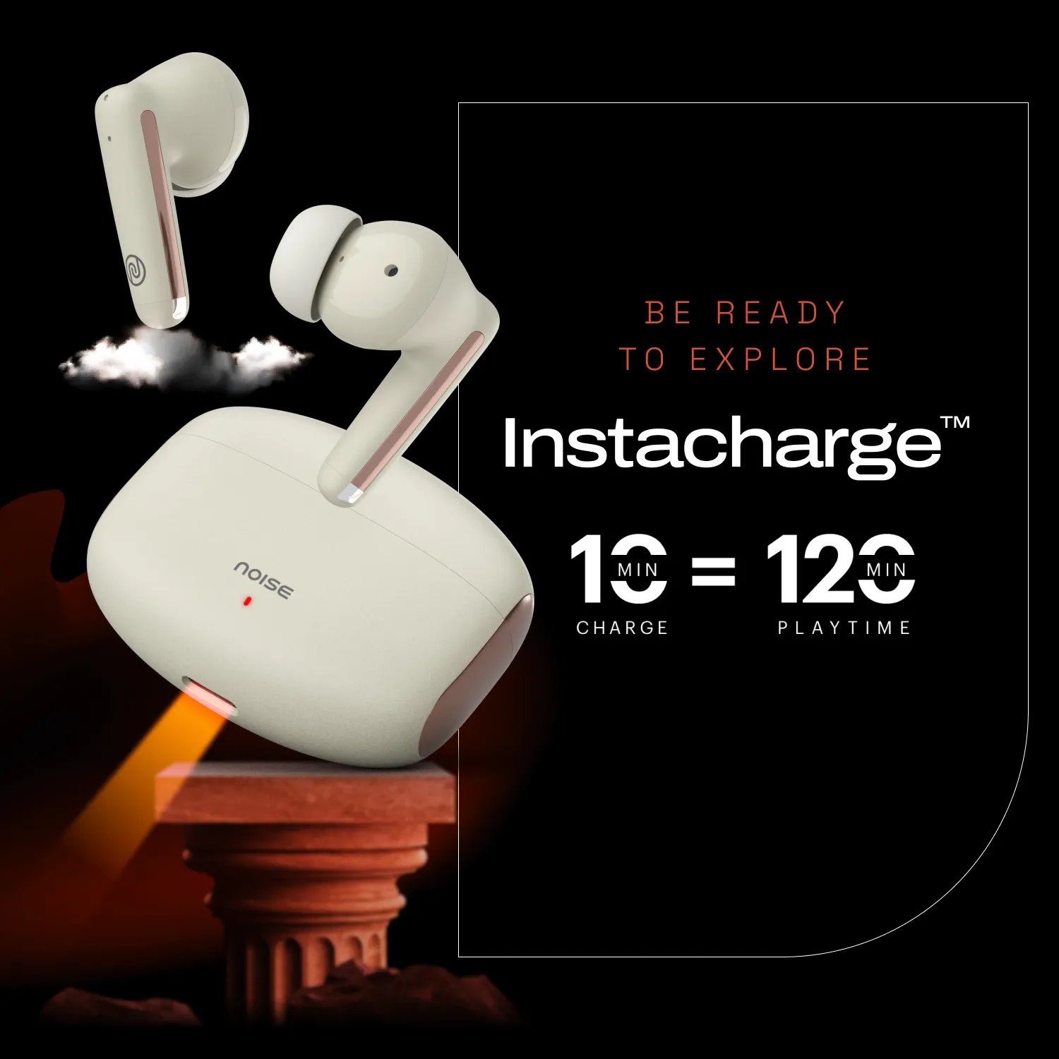 Noise Buds Venus Truly Wireless in-Ear Earbuds with ANC (Up to 30dB), 40H Playtime, Quad Mic with ENC, Instacharge (10 min = 120 min), Low Latency(up to 45ms), 10mm Driver
