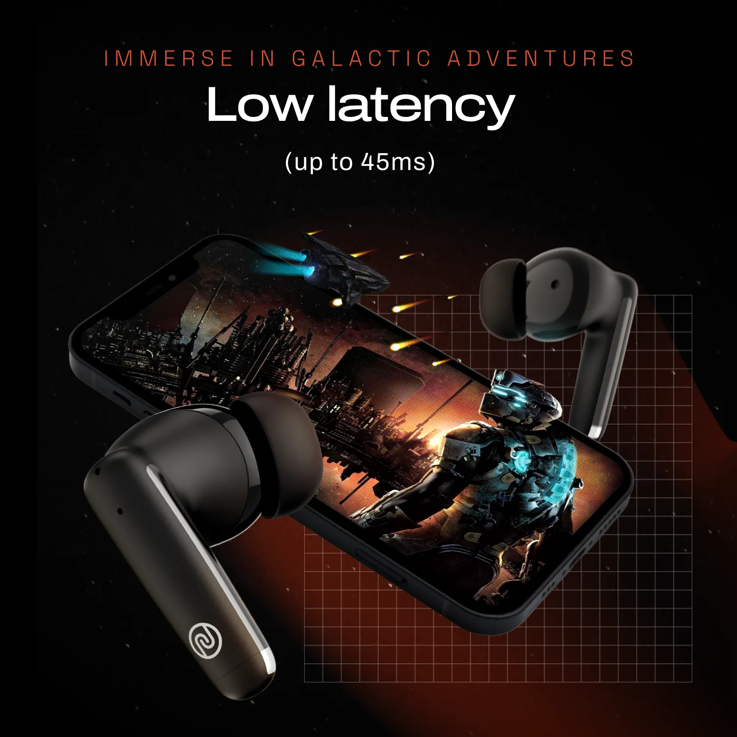 Noise Buds Venus Truly Wireless in-Ear Earbuds with ANC (Up to 30dB), 40H Playtime, Quad Mic with ENC, Instacharge (10 min = 120 min), Low Latency(up to 45ms), 10mm Driver