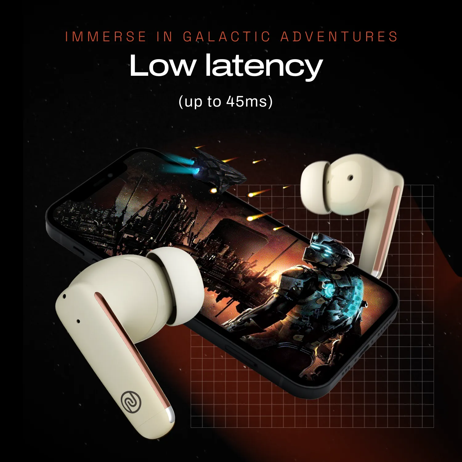 Noise Buds Venus Truly Wireless in-Ear Earbuds with ANC (Up to 30dB), 40H Playtime, Quad Mic with ENC, Instacharge (10 min = 120 min), Low Latency(up to 45ms), 10mm Driver