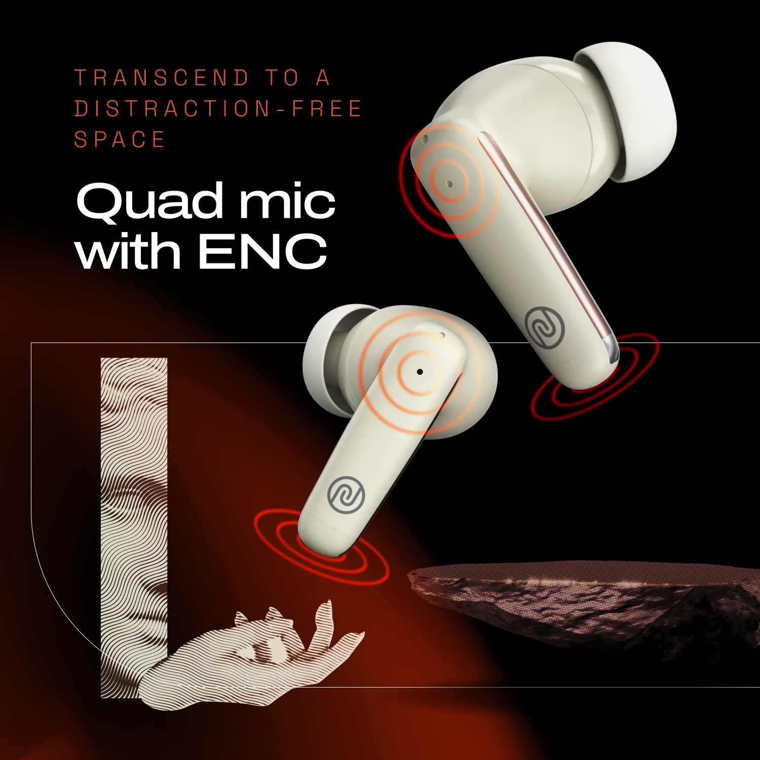 Noise Buds Venus Truly Wireless in-Ear Earbuds with ANC (Up to 30dB), 40H Playtime, Quad Mic with ENC, Instacharge (10 min = 120 min), Low Latency(up to 45ms), 10mm Driver