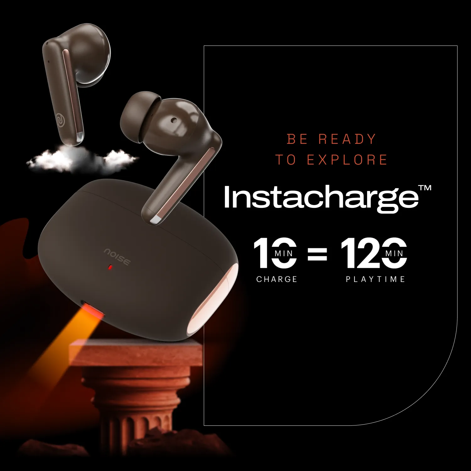 Noise Buds Venus Truly Wireless in-Ear Earbuds with ANC (Up to 30dB), 40H Playtime, Quad Mic with ENC, Instacharge (10 min = 120 min), Low Latency(up to 45ms), 10mm Driver