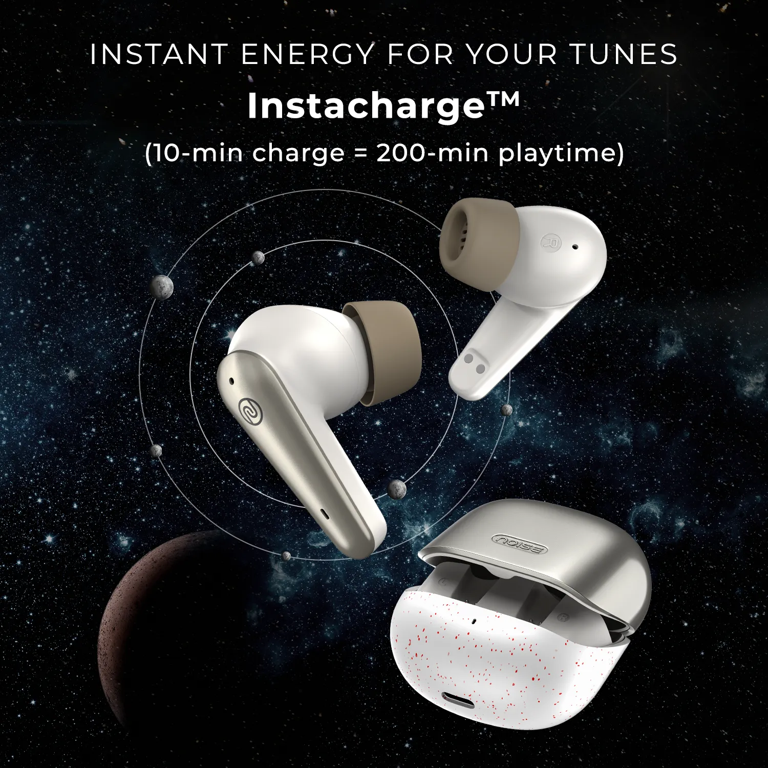 Noise Buds X Prime in-Ear Truly Wireless Earbuds with 120H of Playtime, Quad Mic with ENC, Instacharge (10 min = 200 min),Premium Dual Tone Finish, 11mm Driver, BT v5.3