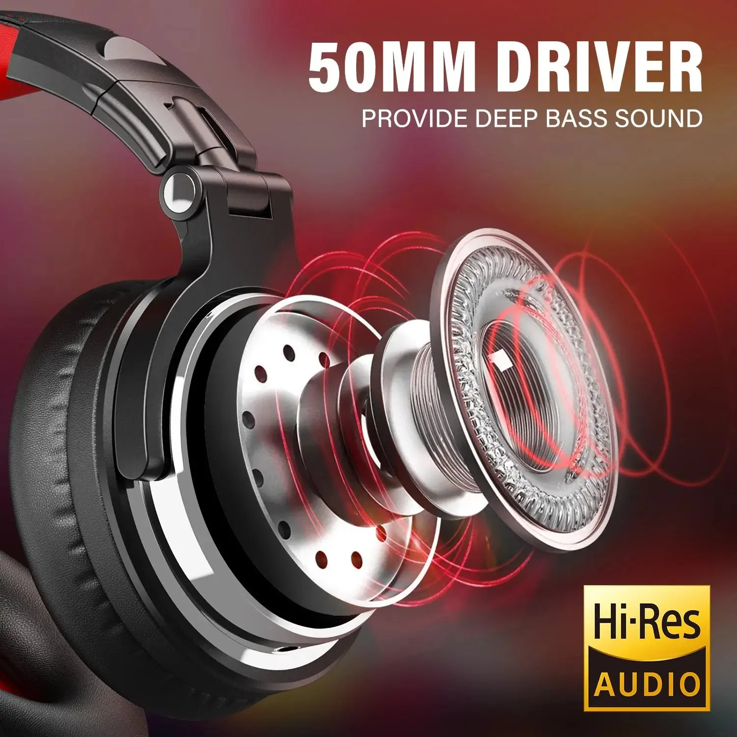 Oneodio Pro 10 Wired Studio Headphones - Professional DJ Headset with Mic and Deep Bass