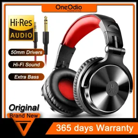Oneodio Pro 10 Wired Studio Headphones - Professional DJ Headset with Mic and Deep Bass