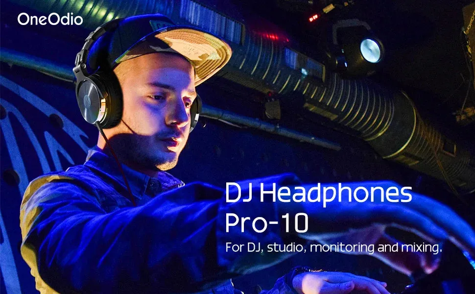 Oneodio Pro 10 Wired Studio Headphones - Professional DJ Headset with Mic and Deep Bass