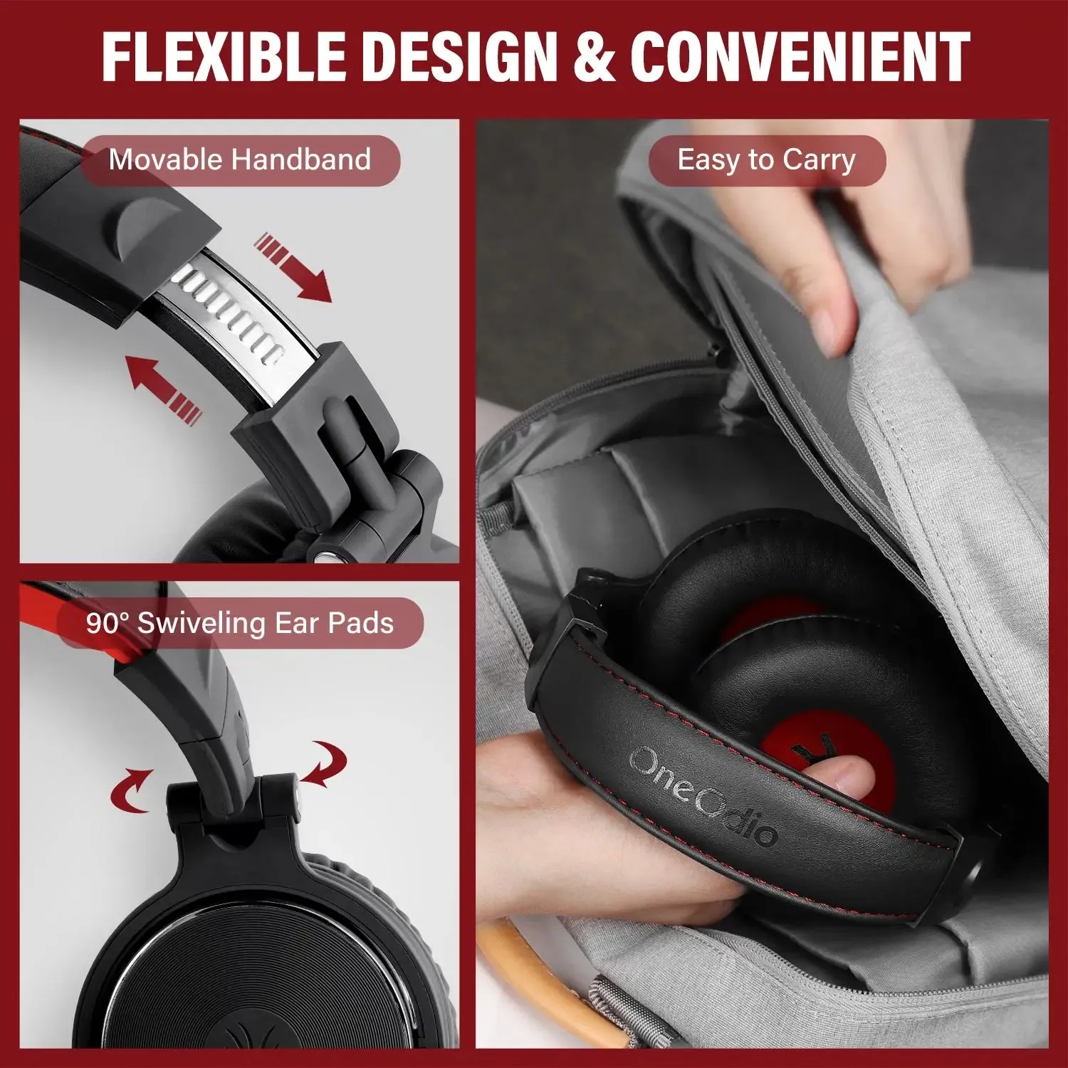 Oneodio Pro 10 Wired Studio Headphones - Professional DJ Headset with Mic and Deep Bass