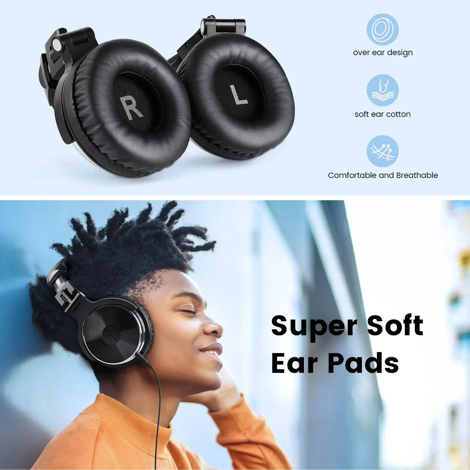 Oneodio Pro 10 Wired Studio Headphones - Professional DJ Headset with Mic and Deep Bass