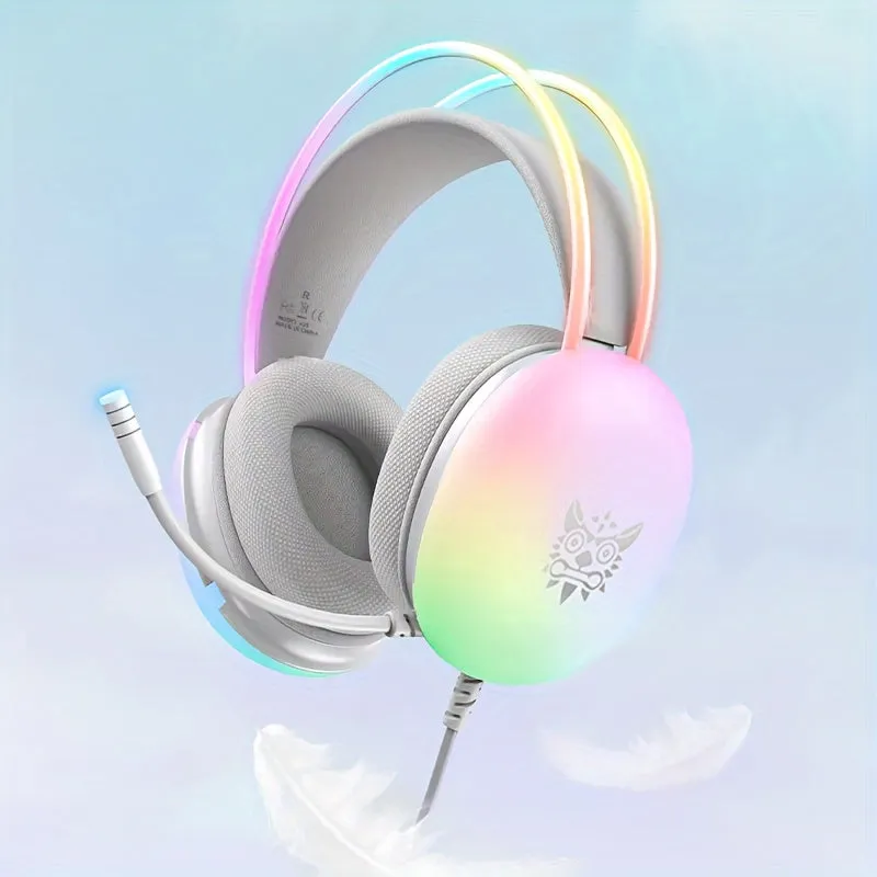 ONIKUMA Professional Wired Gaming Headset Gamer For PC PS4 with RGB Light Noise Cancel Mic Stereo Earphone Surround Sound for Xbox PS5 Computer Games