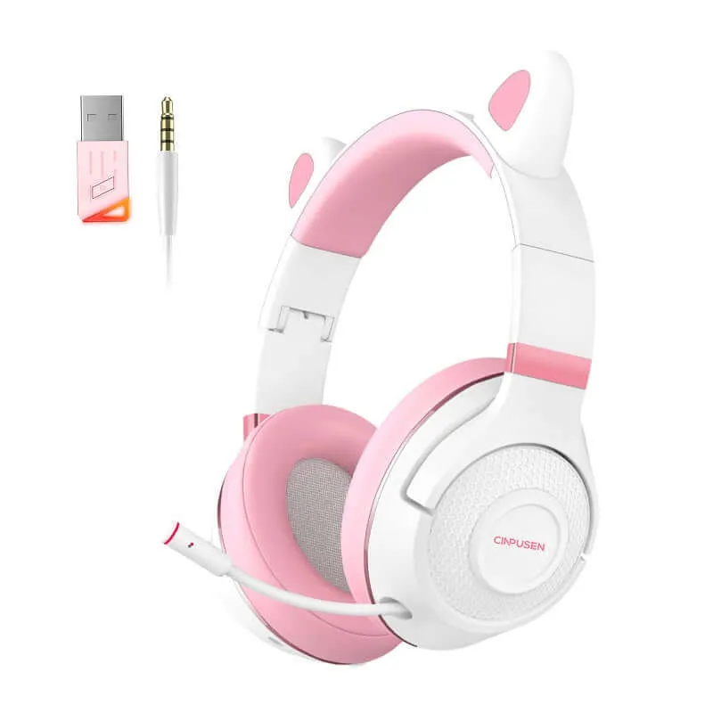 Over-Ear Cat Wireless Bluetooth Headphones With Mic for PC PS5 PS4 Cell Phone