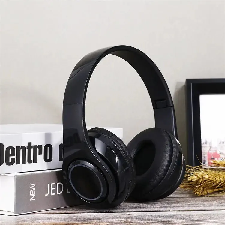 Portable Wireless Headphones - Bluetooth   MP3 Support, LED Lights