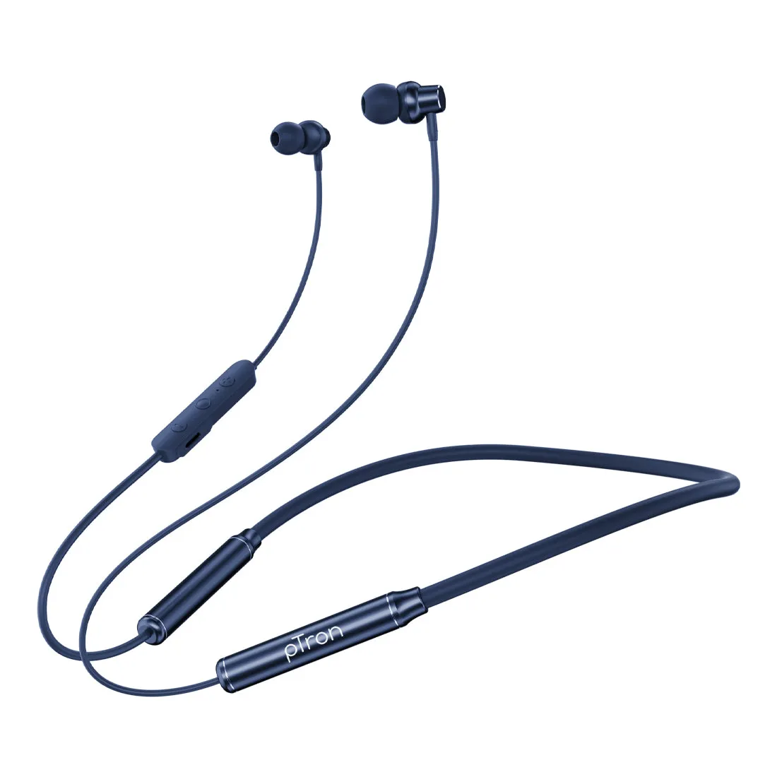 pTron Tangent Urban ENC Wireless Bluetooth 5.3 Headphones with 60Hrs Playtime, Low Latency Gaming, Punchy Bass, HD Mic, Dual Device Pairing, Type-C Charging, IPX4 & Voice Assistance Support (Blue)