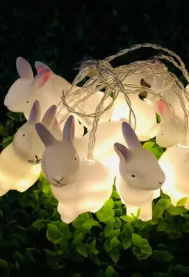 Rabbit-shaped Tree Lights - Three Colour Options Coloured - Festive Season 2024