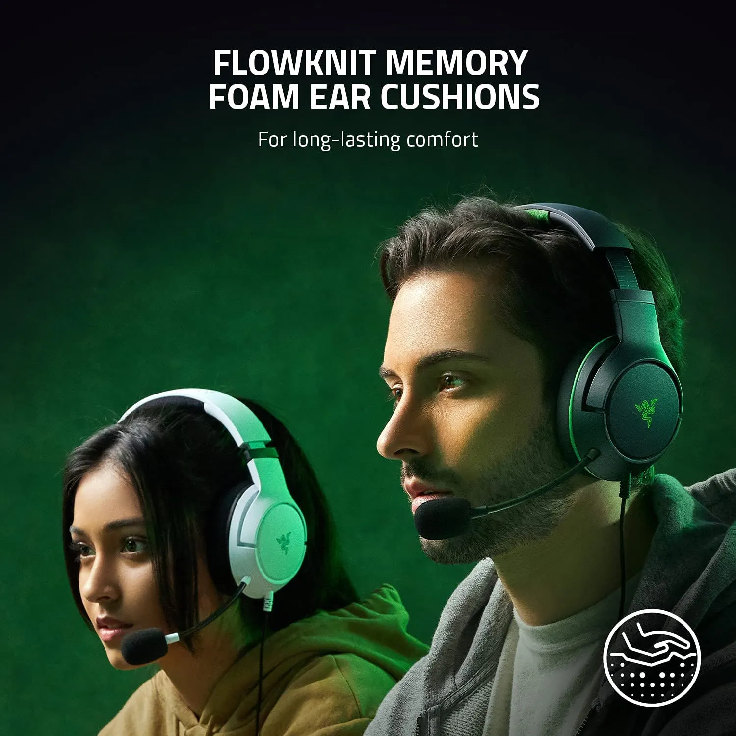 Razer Headset Kaira X Wired Headset for Xbox Series X|S, Xbox One, PC, Mac & Mobile Devices: Triforce 50mm Drivers - HyperClear Cardioid Mic - Flowknit Memory Foam Ear Cushions - On-Headset Controls - White