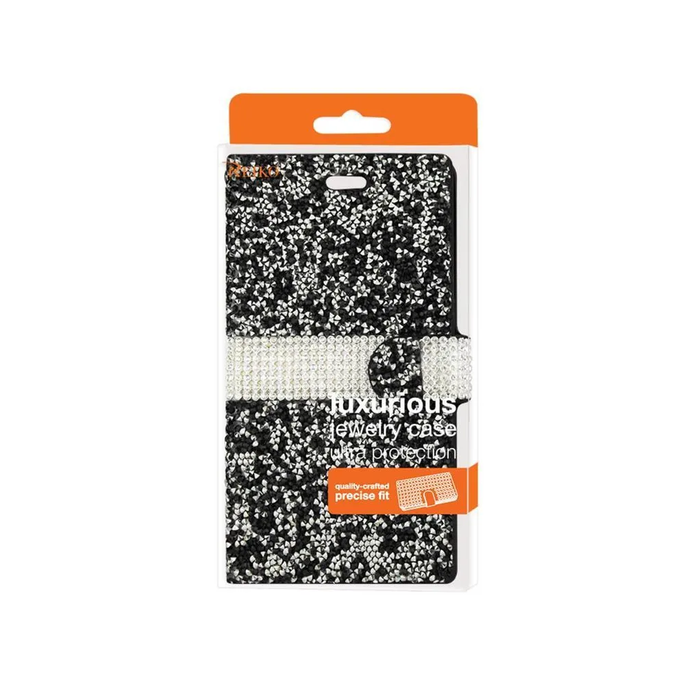 Reiko Bling Diamond Flip Case ZTE Warp Elite N9518 Black